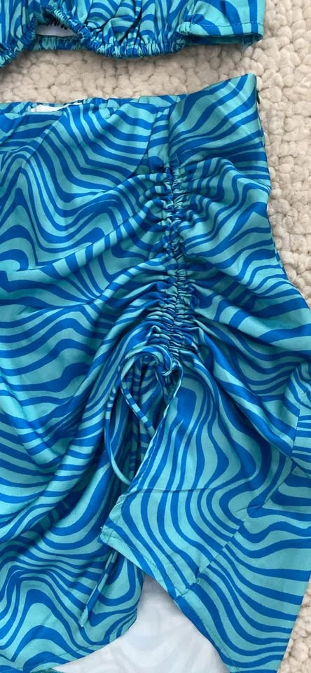 Princess Polly Blue Stripe 2 piece set - size 6 - photo 3