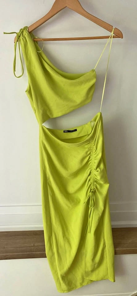 Zara bright green cut out dress - size small