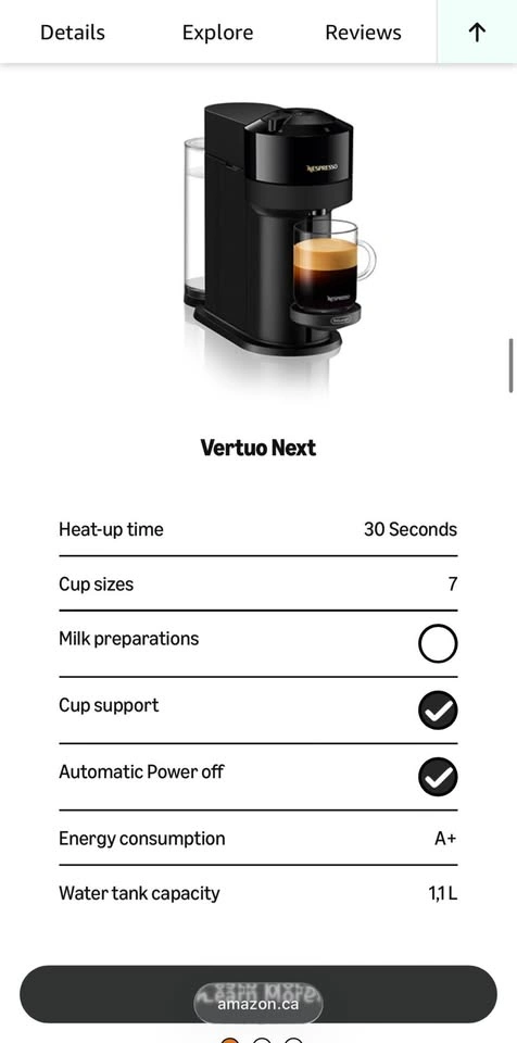 Nespresso Vertuo Next Coffee and Espresso Machine, Black - photo 5