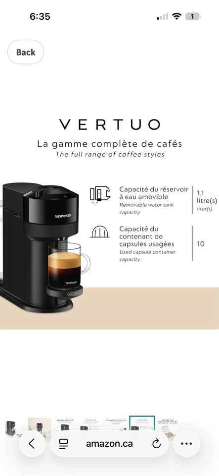 Nespresso Vertuo Next Coffee and Espresso Machine by De'Longhi, - photo 3