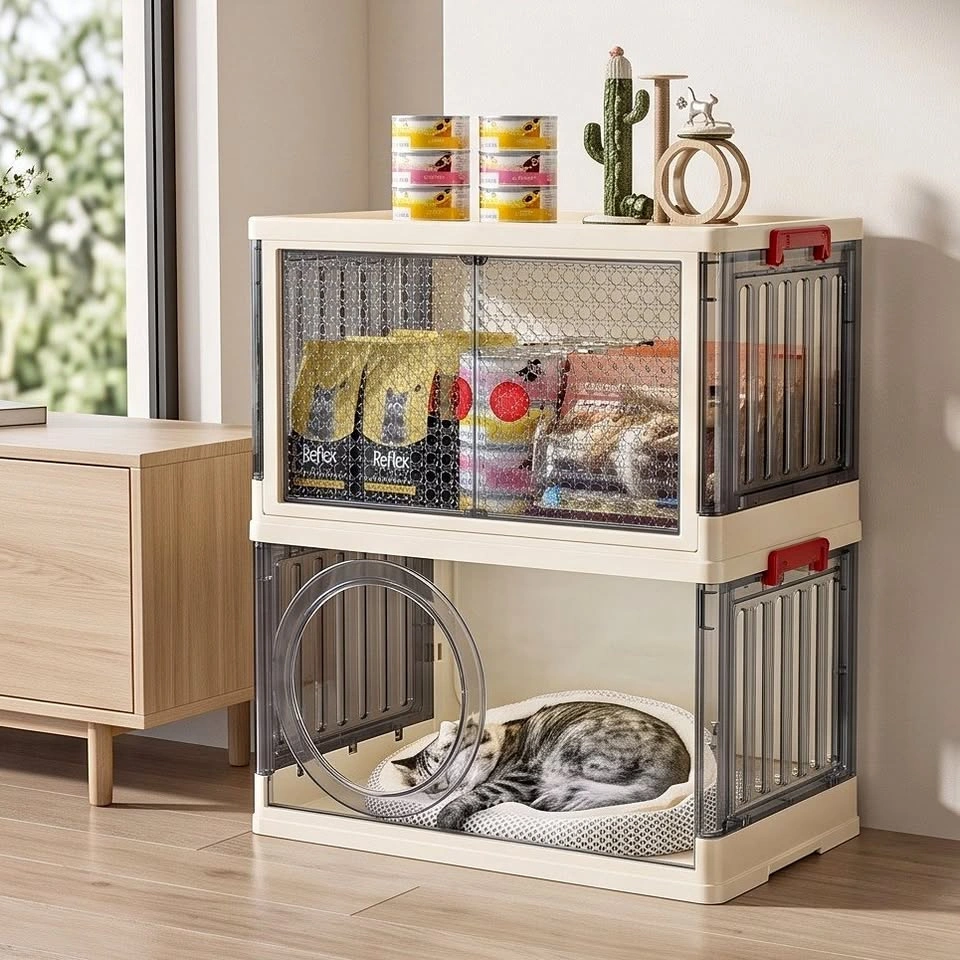 C4509 BS043 Plastic Folding Storage Cabinet with Clear Doors