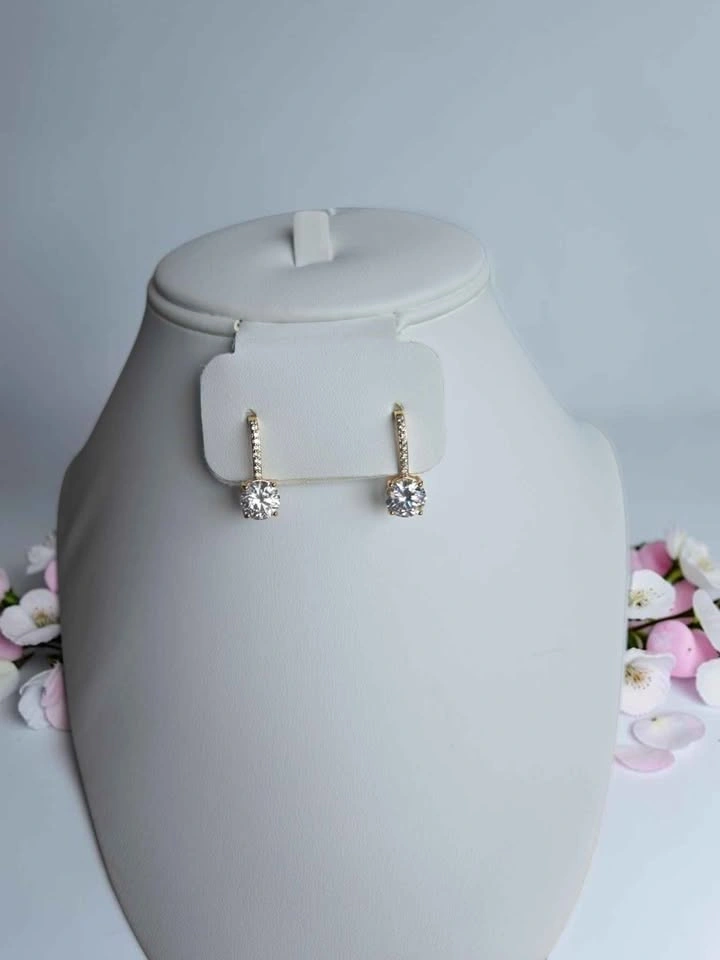 Cubic Zirconia Gold Plated Earrings – Sparkling CZ Set - photo 3