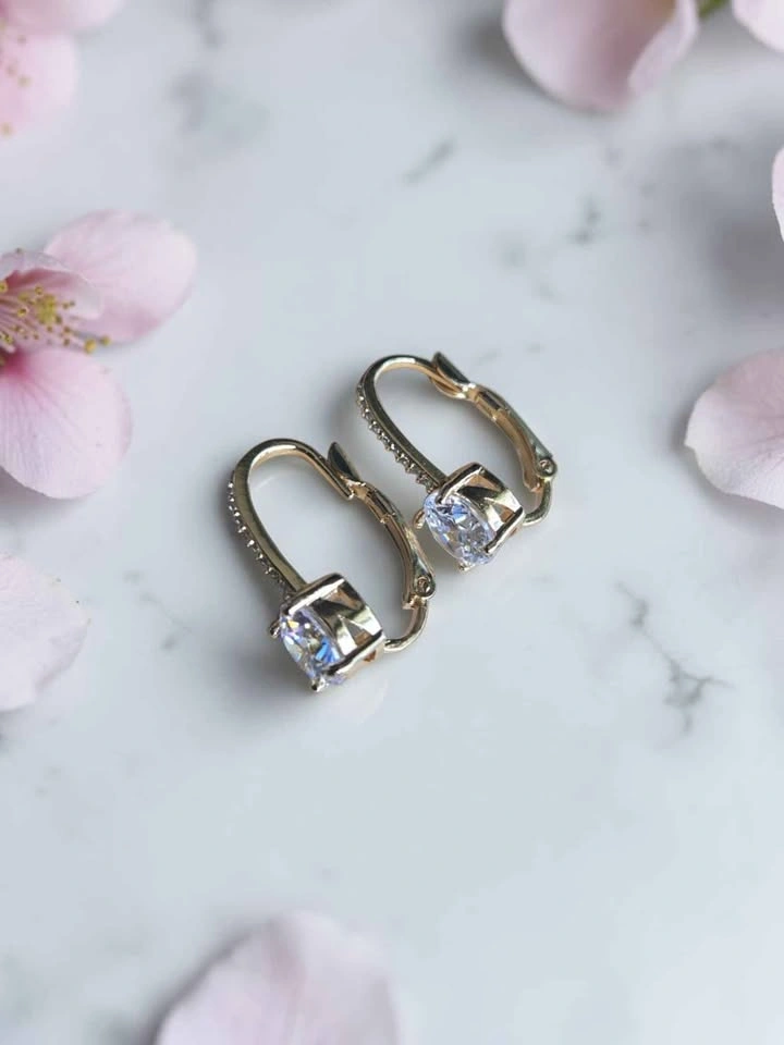 Cubic Zirconia Gold Plated Earrings – Sparkling CZ Set - photo 4