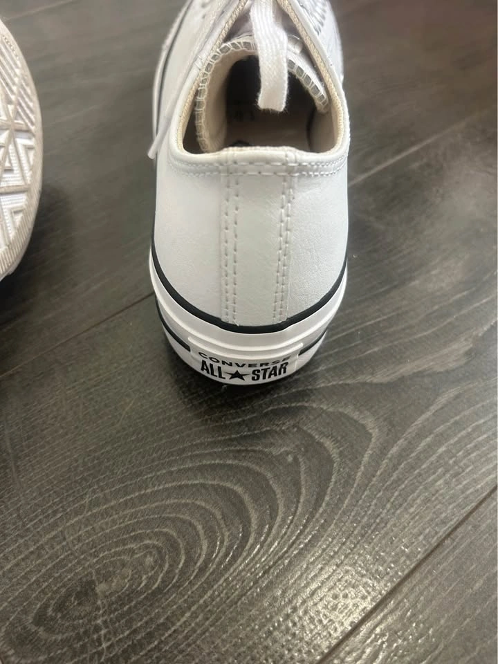 Converse Leather Platform Low Top Sneakers White / Size 7 - photo 4
