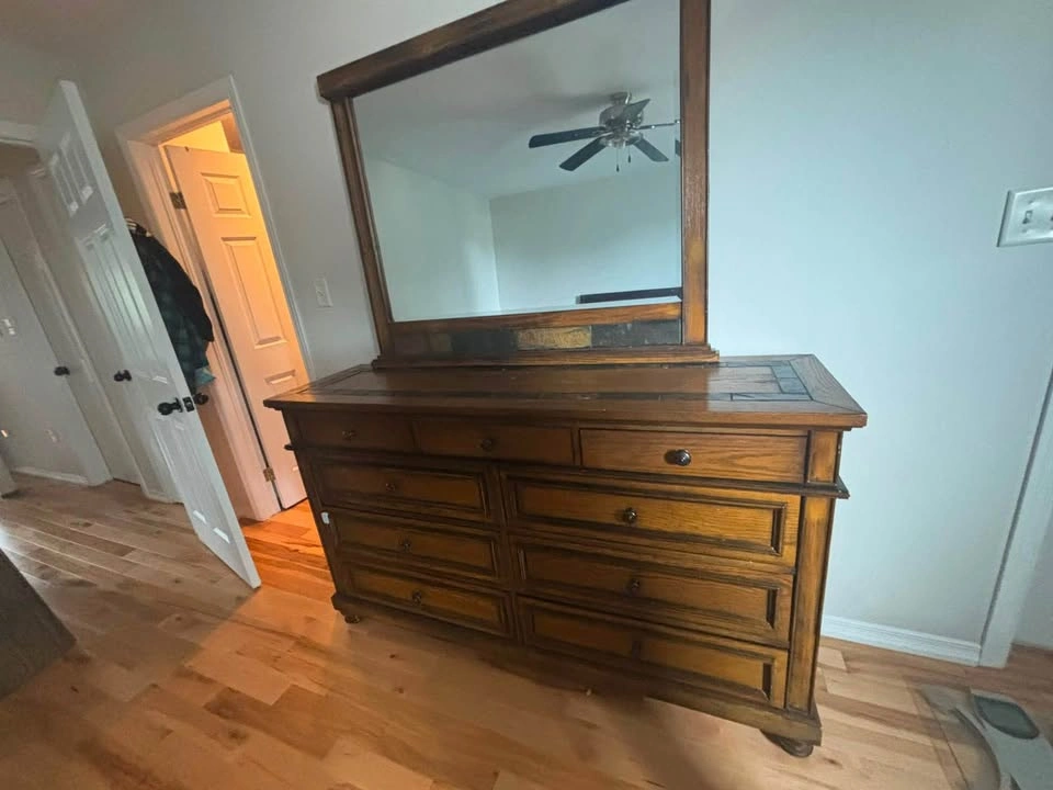 Solid-Wood Dresser with Matching Mirror and Side Dresser - photo 5