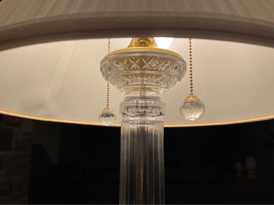 Table Lamp Vintage Crystal Reed Column - photo 3
