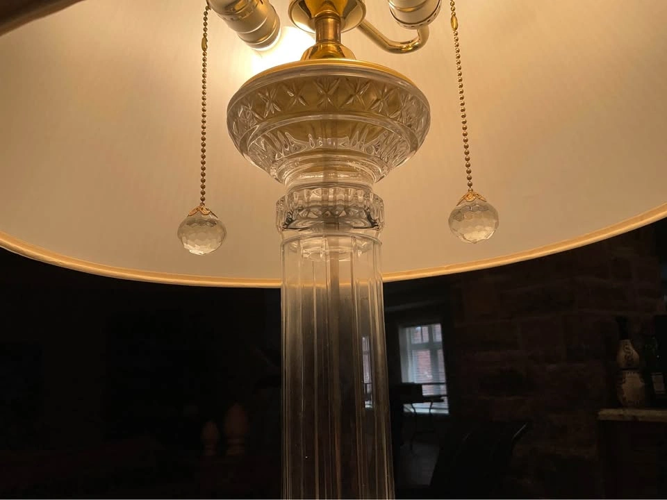 Table Lamp Vintage Crystal Reed Column - photo 5