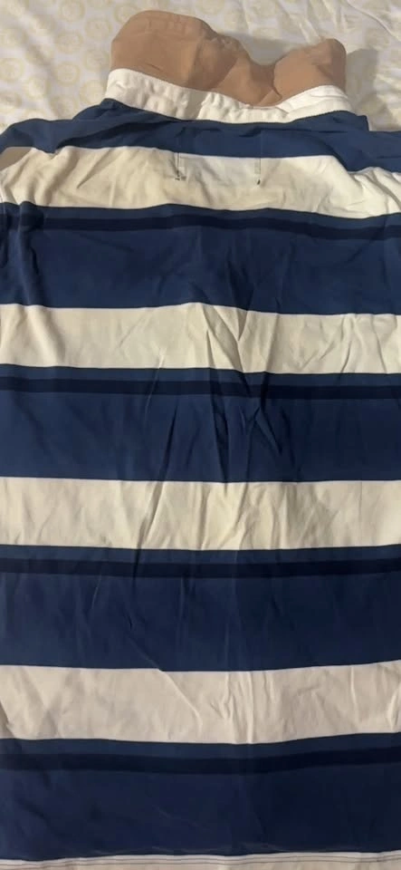 RHAYE Blue white striped polo shirt - photo 3