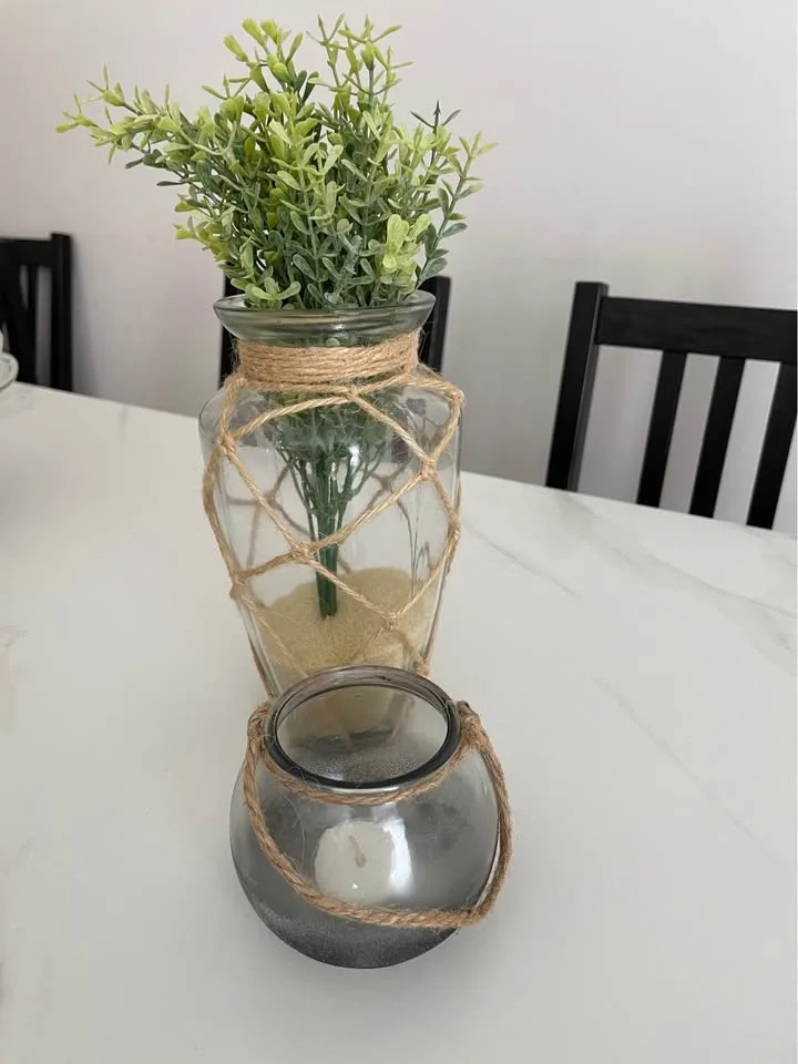 Bouclair Decorative Glass Vases with Rope Detail image indicator(2)