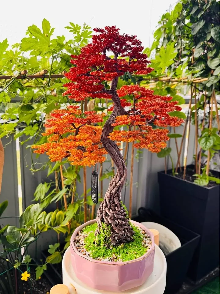 Autumn aluminum bonsai tree (handmade) - photo 3
