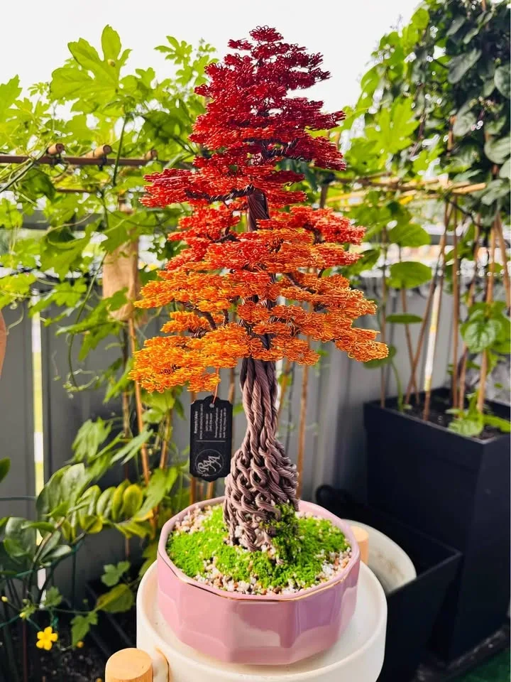 Autumn aluminum bonsai tree (handmade) - photo 4