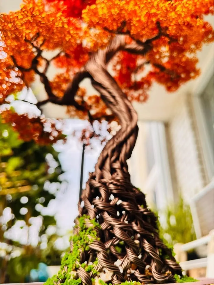Autumn aluminum bonsai tree (handmade) - photo 5