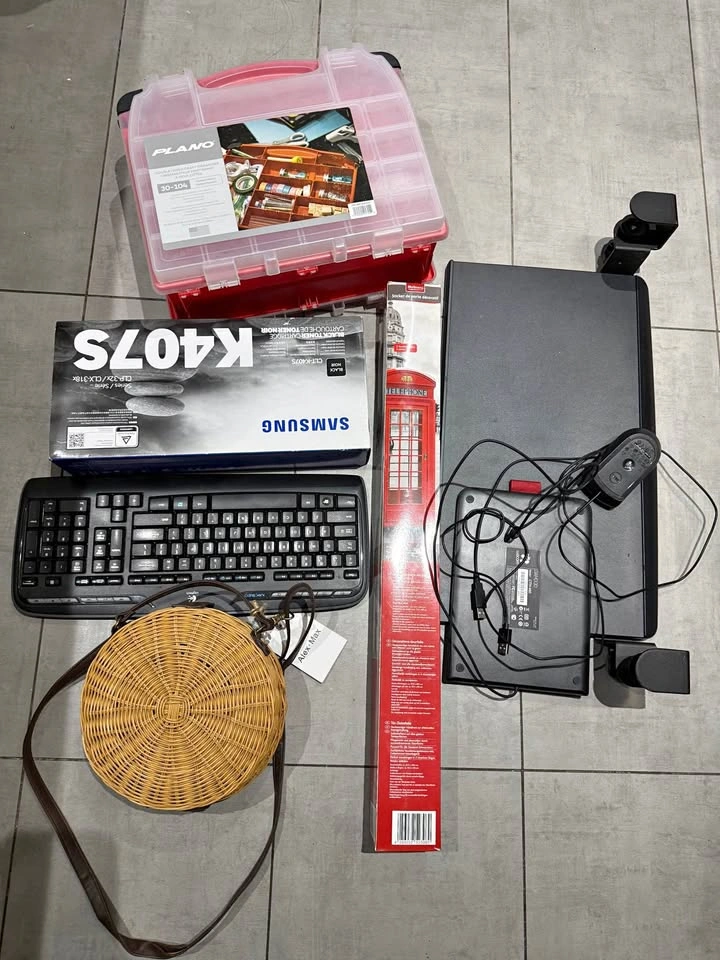 Mixed Lot: Samsung Toner, Logitech Keyboard, Organizer, More