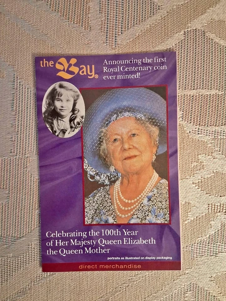 Vintage 2000 Hudson's Bay Queen Mother Royal Centenary Paper Eph