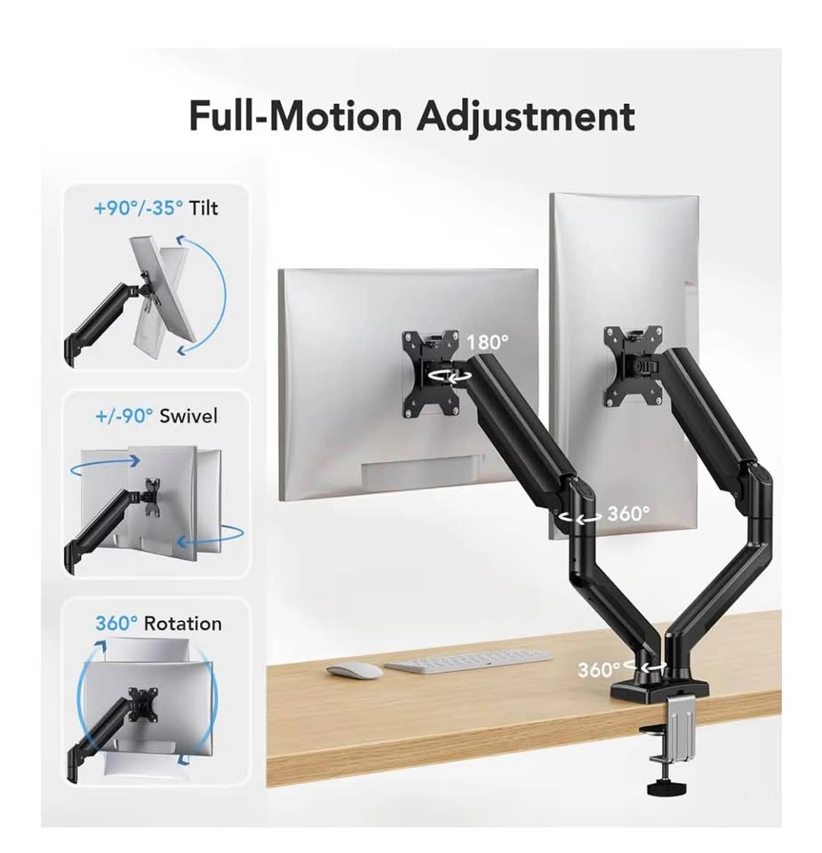 HUANUO Dual Monitor Mount for 2 Monitors up to 32 inches - photo 3