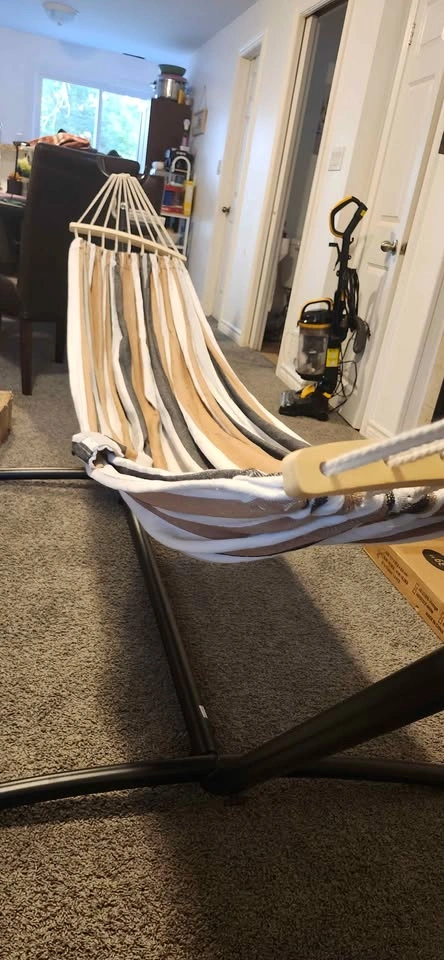 Double Hammock with Space Saving Steel Stand - photo 5