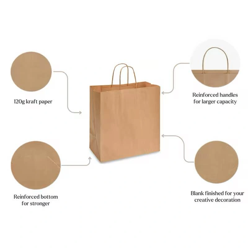 100pcs 13”x7”x13” Kraft Paper Bags - photo 5