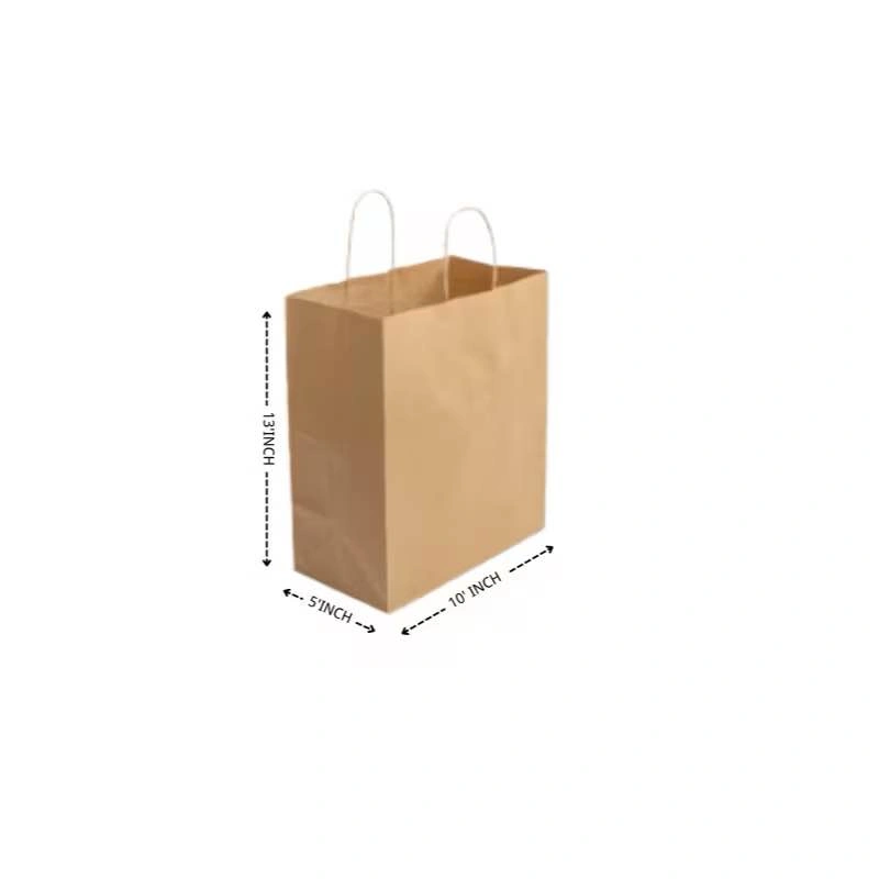 50 Pack Brown Kraft Paper Bags 10x5x13in - photo 2
