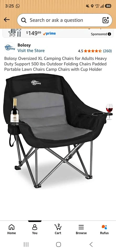 Oversized XL Camping Chair NEW
