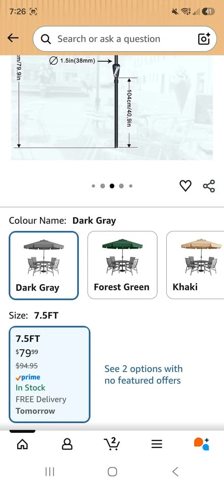7.5ft Patio Umbrella with Valance NEW - photo 3