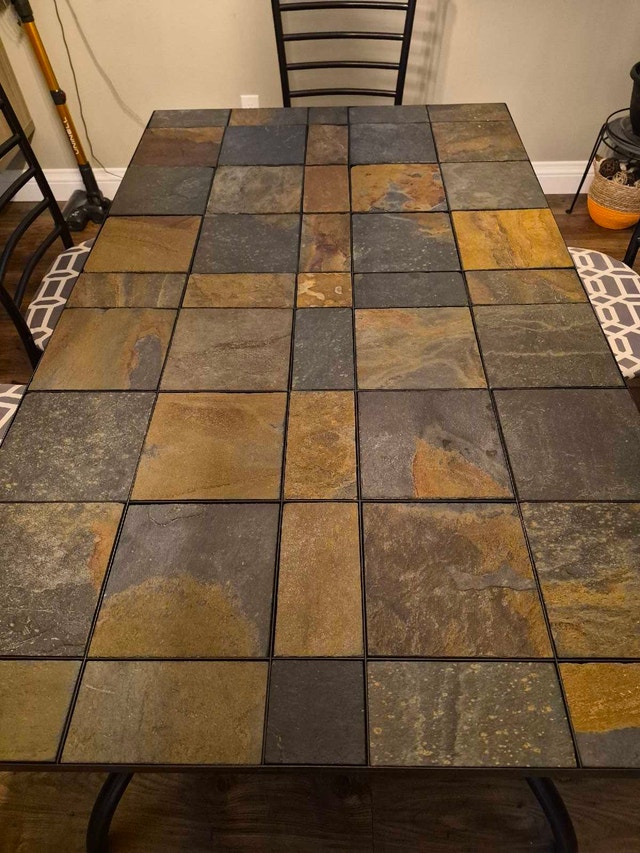 Slate Top Dining Table Set - photo 2