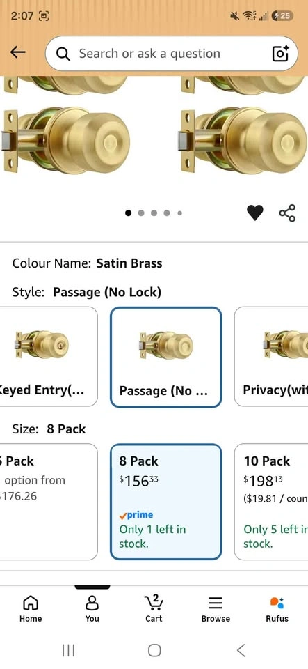 Closet Door Knobs (Keyless) NEW - photo 3
