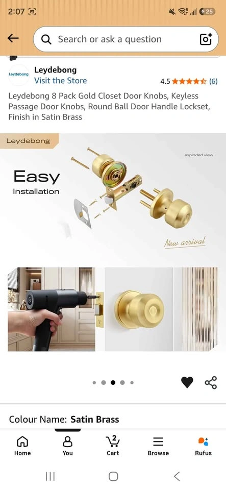 Closet Door Knobs (Keyless) NEW - photo 4