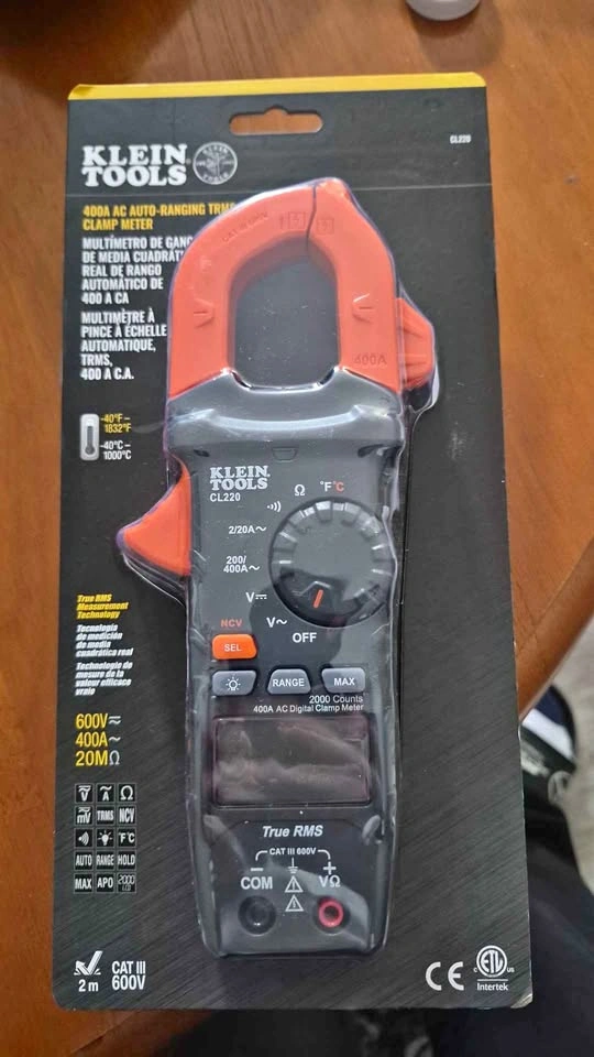Klein Tools CL220 400A AC Auto-Ranging TRMS Clamp Meter BNIB