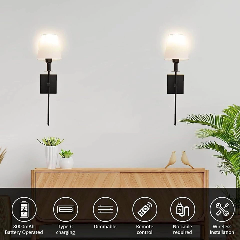 Wall Lights Battery Op Wall Sconce Set of 2