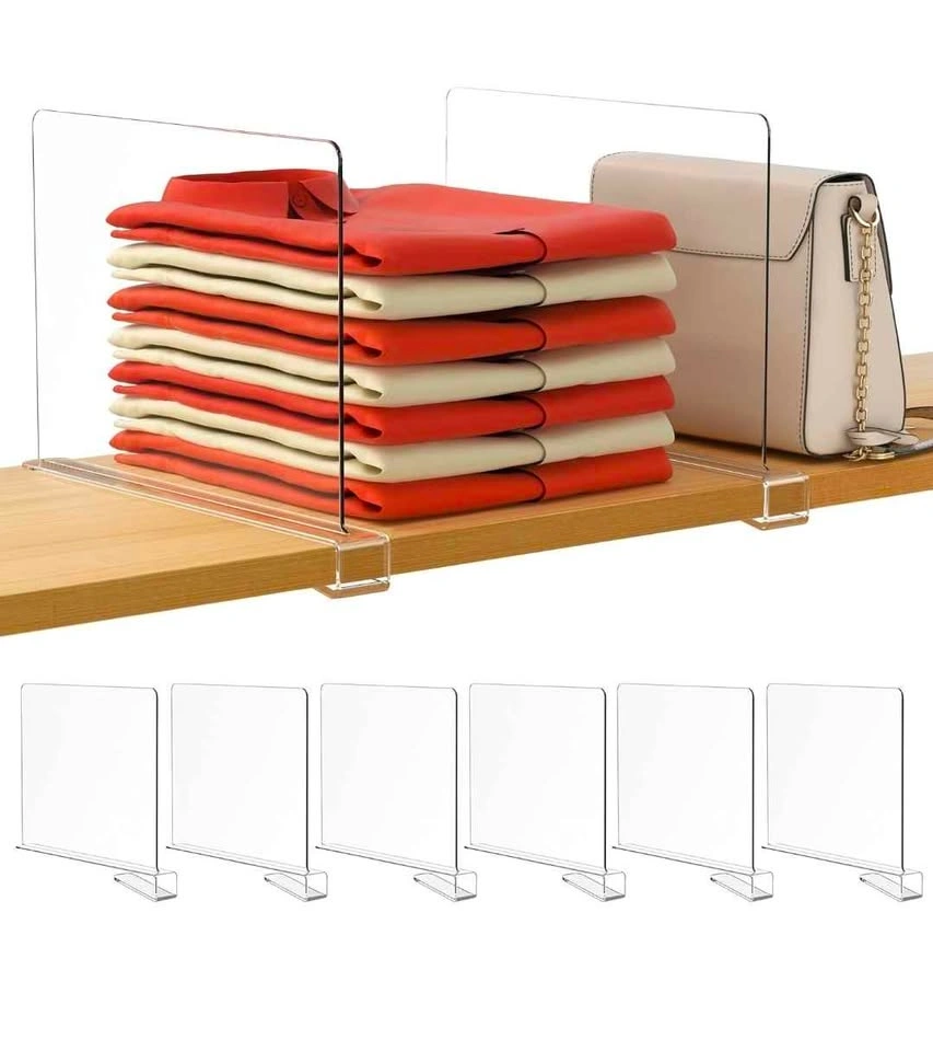 6 Pack Clear Shelf Dividers - photo 2