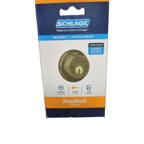Schlage Deadbolt Antique Brass EZ Installation