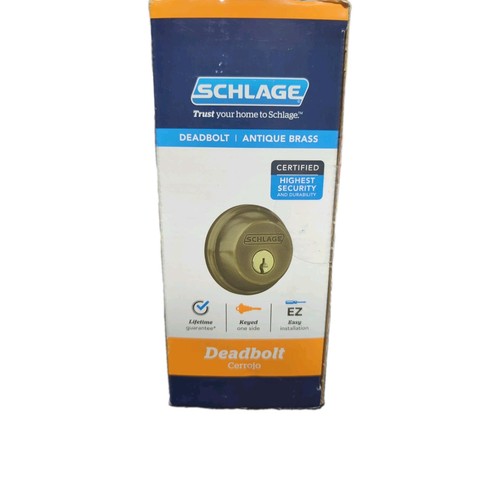 Schlage Deadbolt Antique Brass EZ Installation - photo 2