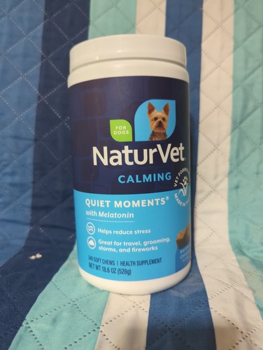 NaturVet Calming Melatonin 240 Bacon & Chicken Chews 9/28