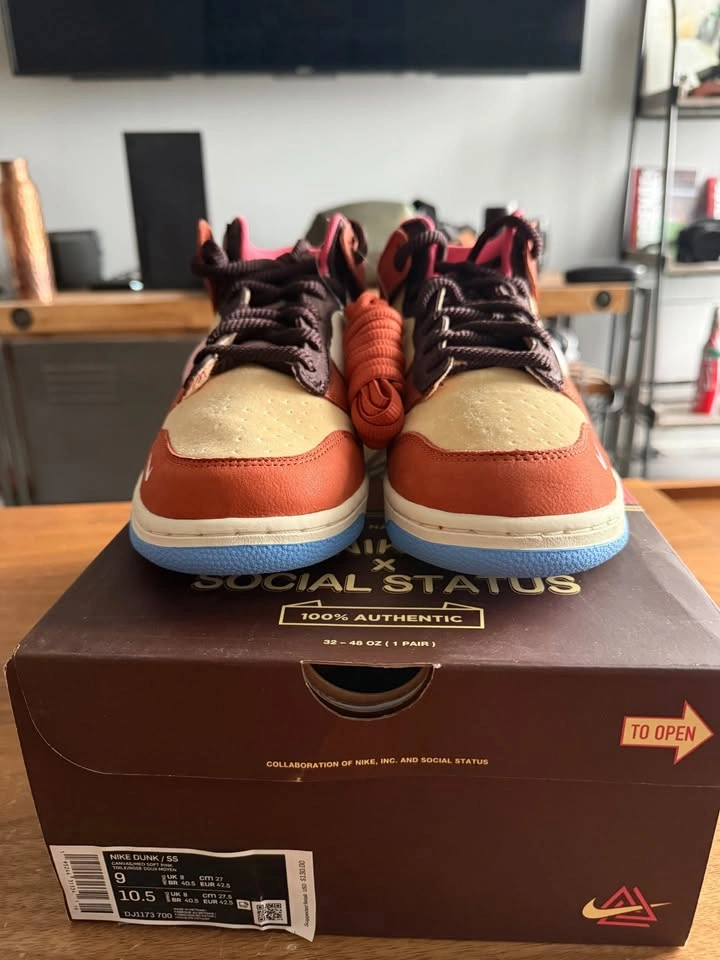 Nike Dunk Mid Social Status Free Lunch Chocolate Milk Size 9 - photo 3