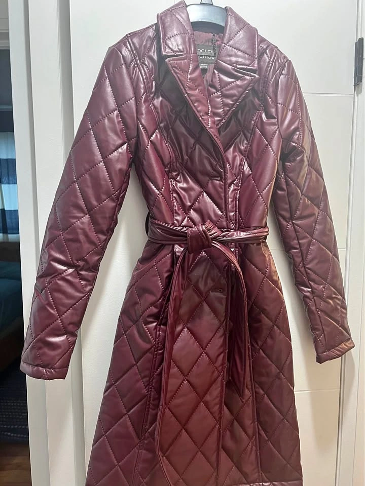 Faux leather coat xs