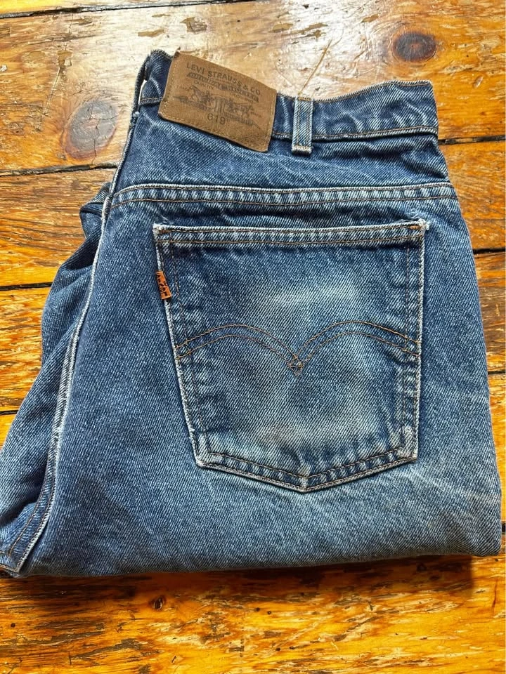 Vintage 80s Levi's 619 Orange Tab Jeans 34x34 High Rise - photo 3