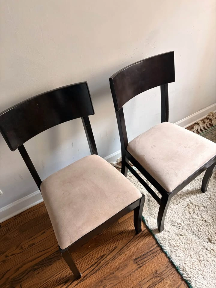 2 Dark Wood Dining Chairs - photo 2