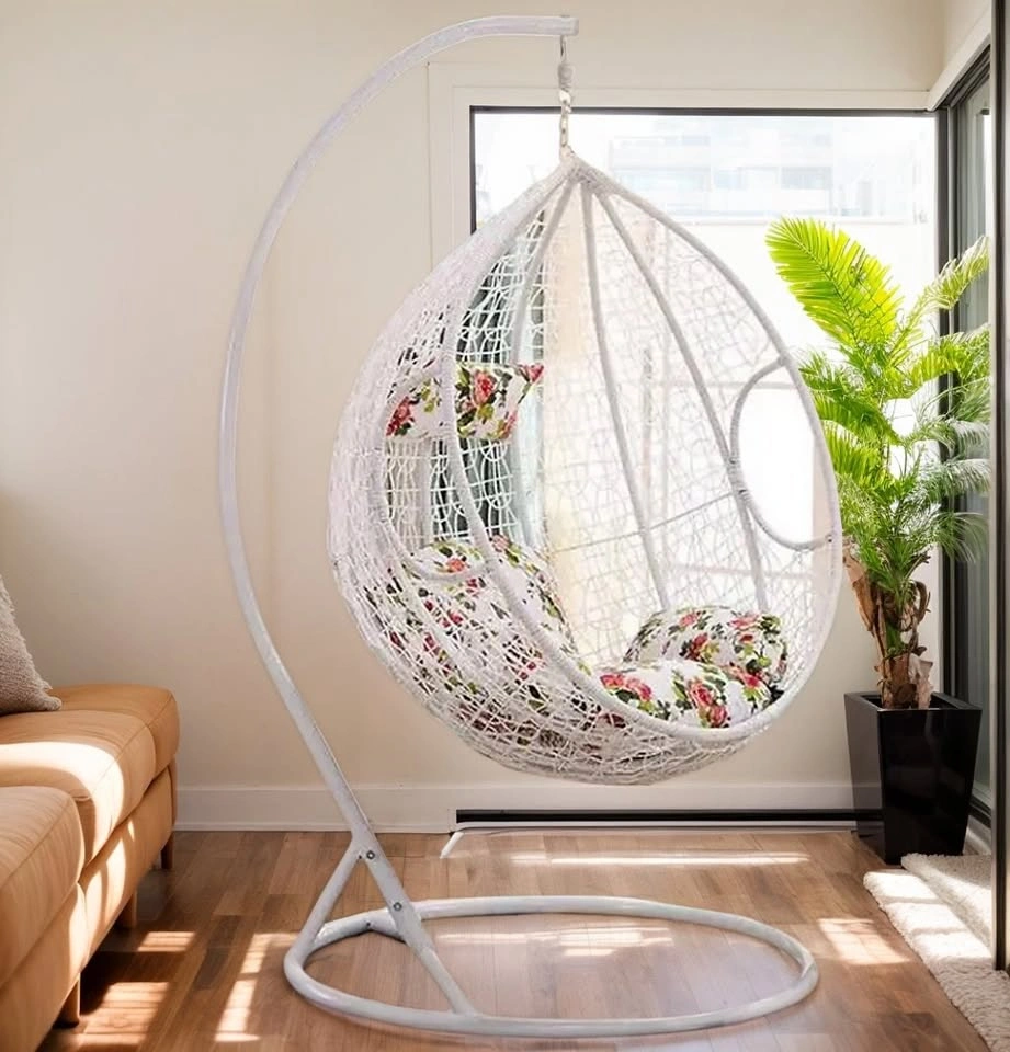 SEC001 A2186 Egg-Shaped Hanging Lounge Chair with Metal Frame