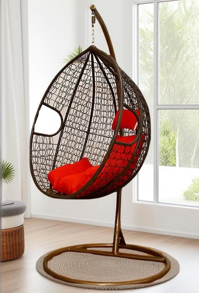 SEC001 A2186 Egg-Shaped Hanging Lounge Chair with Metal Frame - photo 2