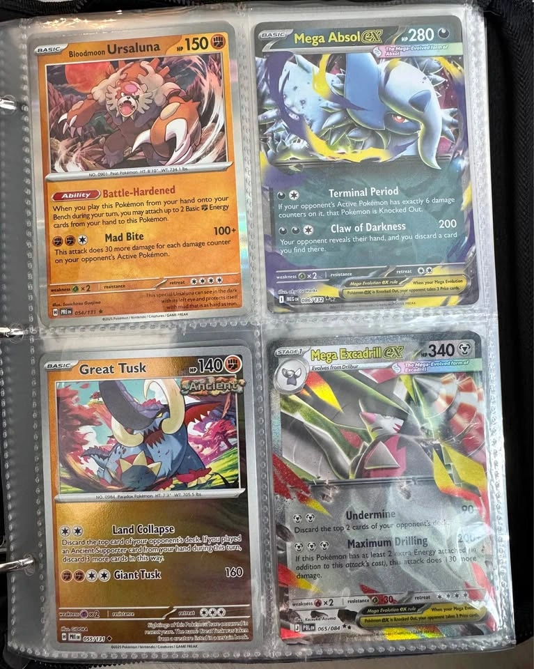 Filled Pokémon card binder