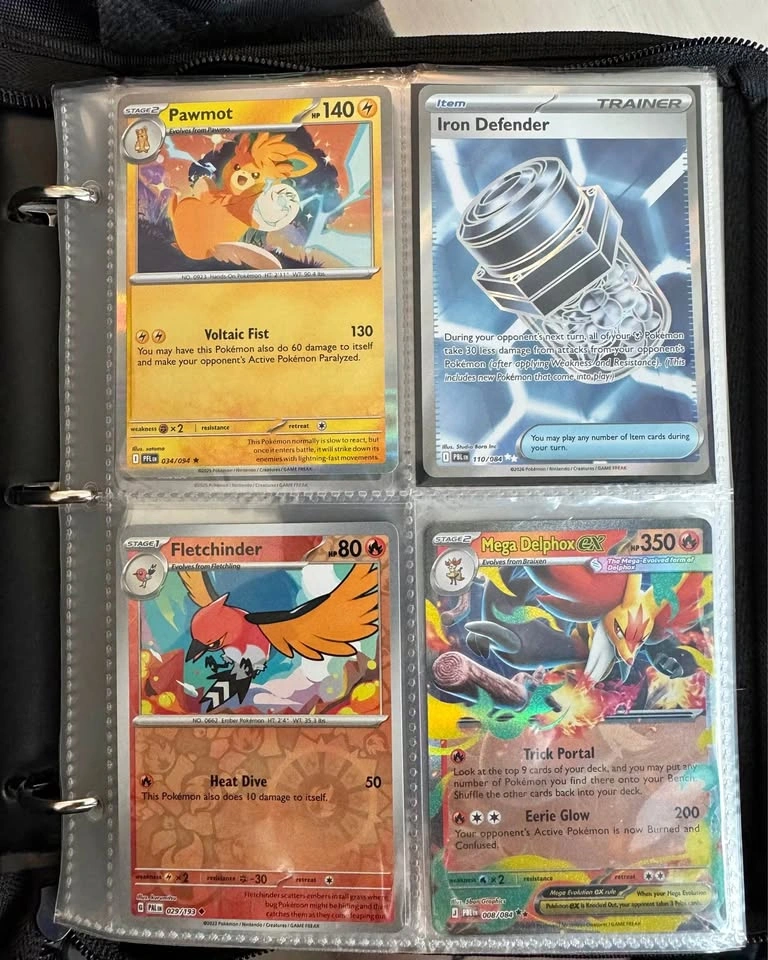 Filled Pokémon card binder