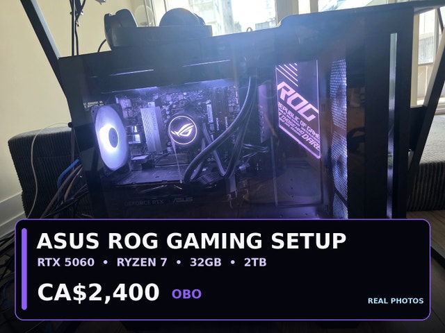 ASUS ROG RTX 5060 Gaming PC Bundle + MSI 32” Monitor