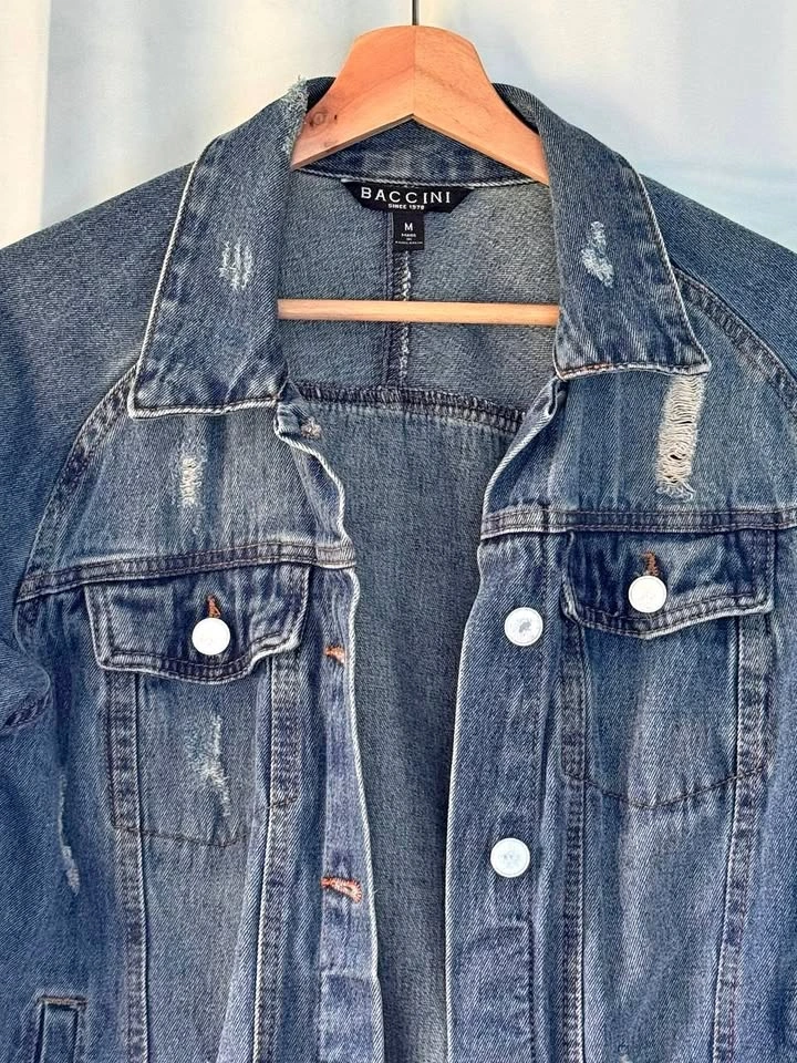 Baccini Denim Jean Jacket Size Medium Button Down