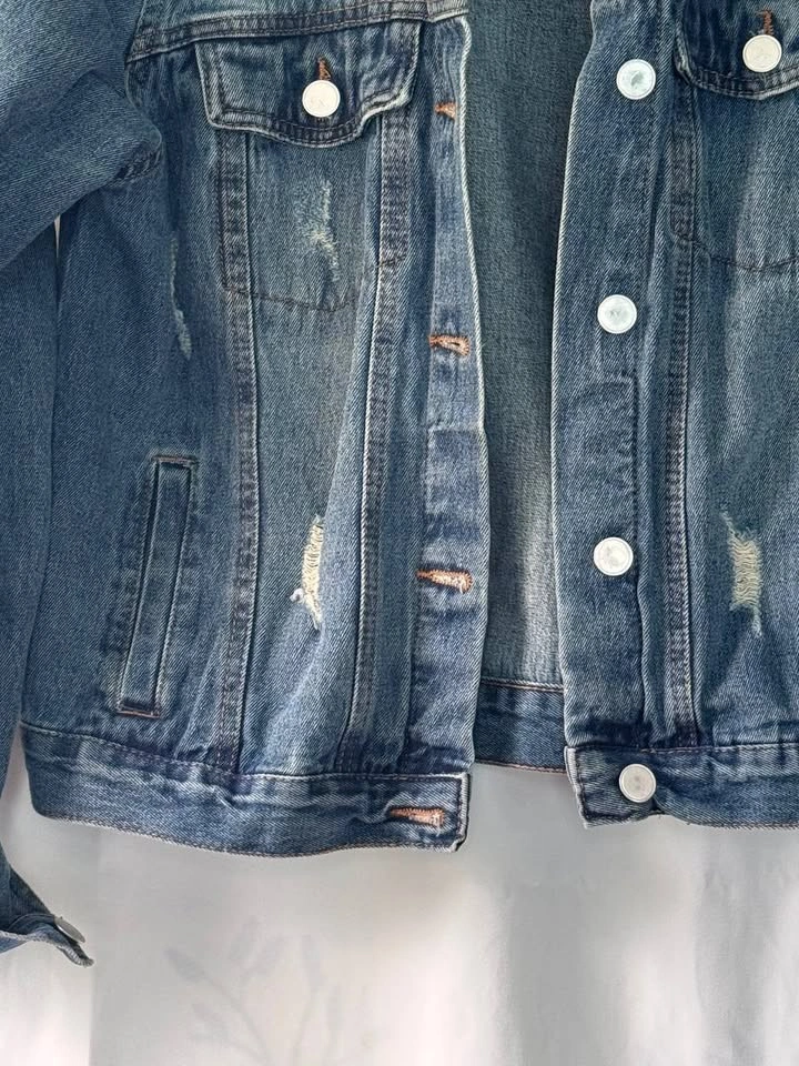 Baccini Denim Jean Jacket Size Medium Button Down - photo 5