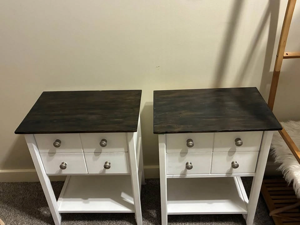 Set of 2 End Tables with 2 Drawers Each - photo 2