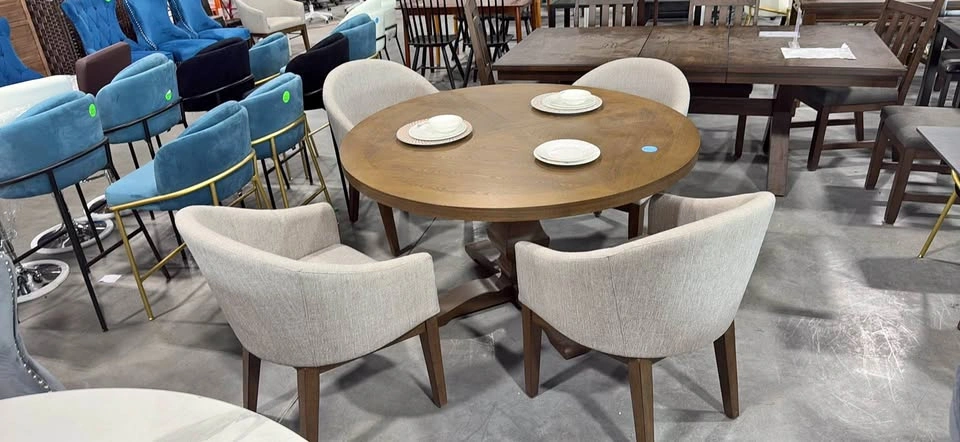 Timeless 5 Piece Round Wooden Dining / Kitchen Set