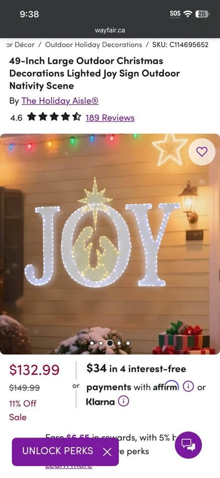 Lighted Joy Sign - photo 2