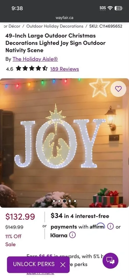 Lighted Joy Sign - photo 2
