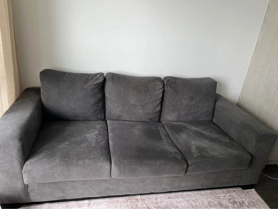 Dark Grey Textured Fabric 3-Seat Sofa (Fava sofa from Leon’s) - photo 2
