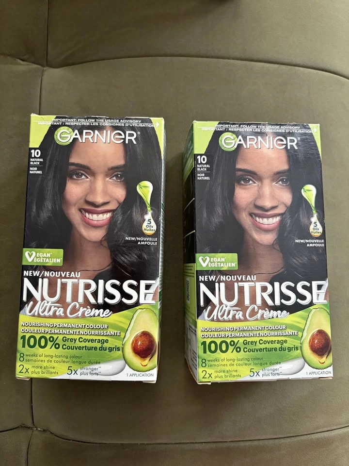 New Garnier black hair dye 2 boxes